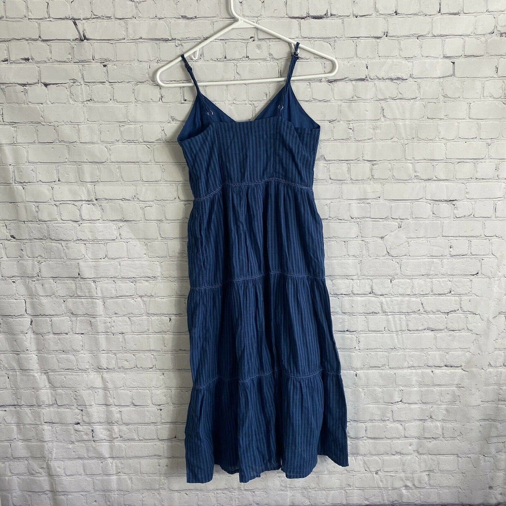 Sundry Striped Blue Button Front Tiered Ruffle - Picture 4 of 4